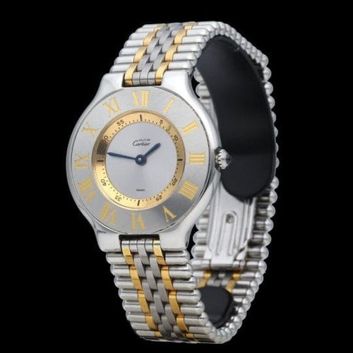 Montre Cartier Must 21 - Montre en or jaune 18K et acier 58 Facettes MT47067