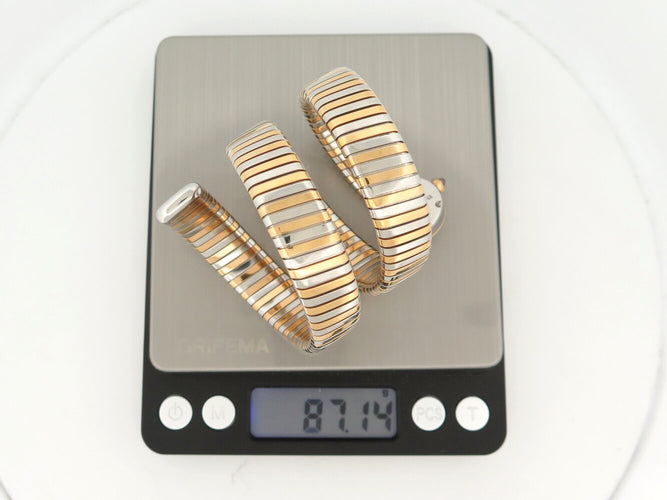 Montre Bulgari Tubogas - Montre triple tour en or jaune 18K et acier 58 Facettes 275115
