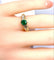 Bague 50 Bague jonc en or jaune 18 carats, émeraude et diamants 58 Facettes AB732
