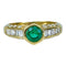 Bague 50 Bague jonc en or jaune 18 carats, émeraude et diamants 58 Facettes AB732