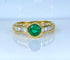 Bague 50 Bague jonc en or jaune 18 carats, émeraude et diamants 58 Facettes AB732