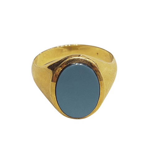 Bague 59 Bague chevalière homme en or 18k et agate 58 Facettes S4