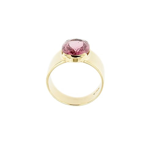 Bague 59 Bague bandeau en or jaune 18 ct avec tourmaline rose 58 Facettes 40720