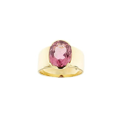 Bague 59 Bague bandeau en or jaune 18 ct avec tourmaline rose 58 Facettes 40720
