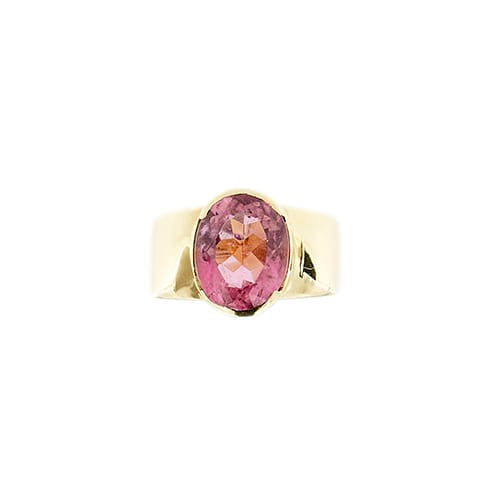 Bague 59 Bague bandeau en or jaune 18 ct avec tourmaline rose 58 Facettes 40720