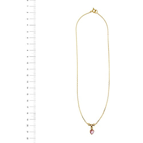 Collier Collier cœur en or jaune avec tourmaline et diamants 58 Facettes 41733