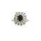 Bague 54 Bague halo en or blanc avec saphir et diamants 58 Facettes 41749