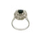 Bague 54 Bague halo en or blanc avec saphir et diamants 58 Facettes 41749