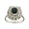 Bague 54 Bague halo en or blanc avec saphir et diamants 58 Facettes 41749