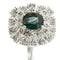 Bague 54 Bague halo en or blanc avec saphir et diamants 58 Facettes 41749