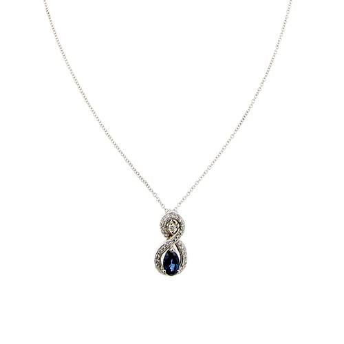Collier Vieri - Collier pendentif en or blanc, saphir et diamants 58 Facettes 40911
