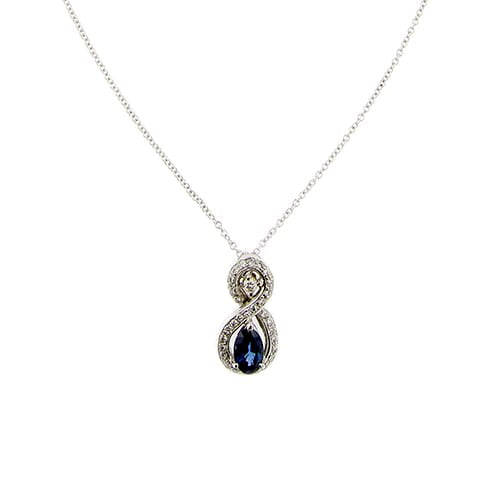 Collier Vieri - Collier pendentif en or blanc, saphir et diamants 58 Facettes 40911