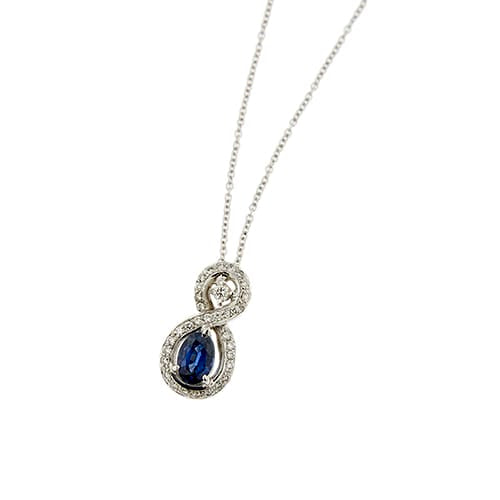 Collier Vieri - Collier pendentif en or blanc, saphir et diamants 58 Facettes 40911