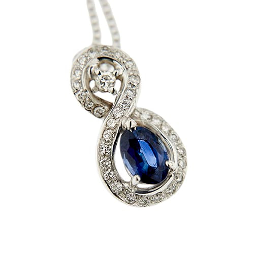 Collier Vieri - Collier pendentif en or blanc, saphir et diamants 58 Facettes 40911