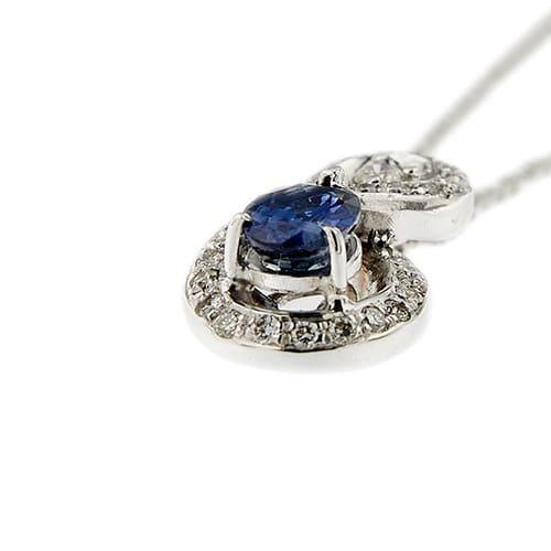 Collier Vieri - Collier pendentif en or blanc, saphir et diamants 58 Facettes 40911