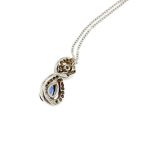 Collier Vieri - Collier pendentif en or blanc, saphir et diamants 58 Facettes 40911