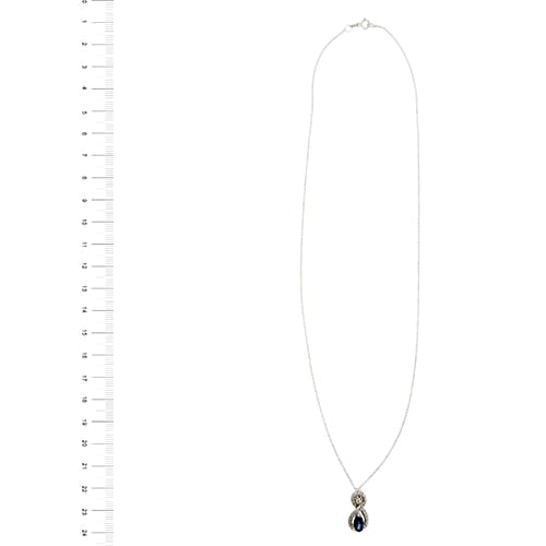 Collier Vieri - Collier pendentif en or blanc, saphir et diamants 58 Facettes 40911