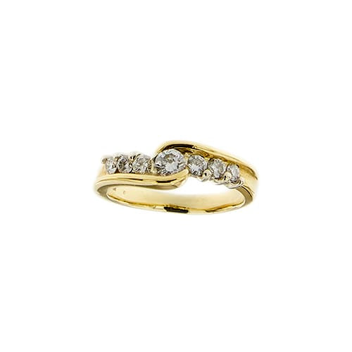 Bague 56 Bague rivière en or blanc et jaune avec diamants 0,62 ct 58 Facettes 29203