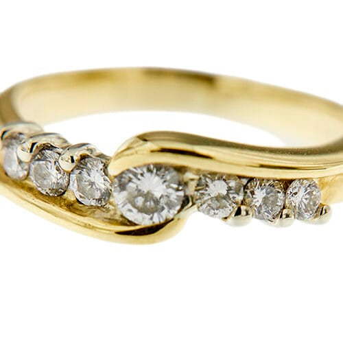 Bague 56 Bague rivière en or blanc et jaune avec diamants 0,62 ct 58 Facettes 29203