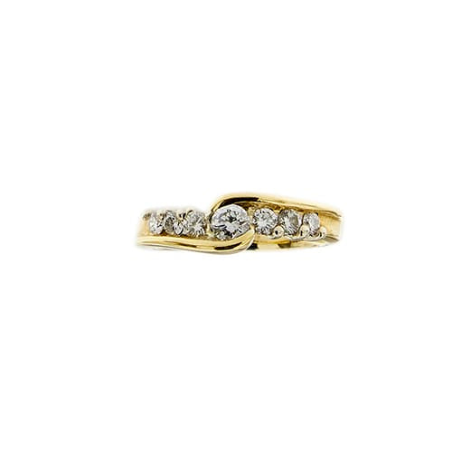 Bague 56 Bague rivière en or blanc et jaune avec diamants 0,62 ct 58 Facettes 29203
