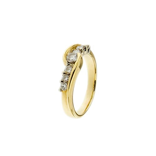Bague 56 Bague rivière en or blanc et jaune avec diamants 0,62 ct 58 Facettes 29203