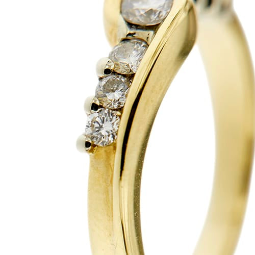 Bague 56 Bague rivière en or blanc et jaune avec diamants 0,62 ct 58 Facettes 29203