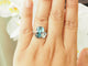 Bague 54 Bague aigue-marine et topazes bleues en or blanc avec diamants 58 Facettes 33785