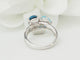 Bague 54 Bague aigue-marine et topazes bleues en or blanc avec diamants 58 Facettes 33785