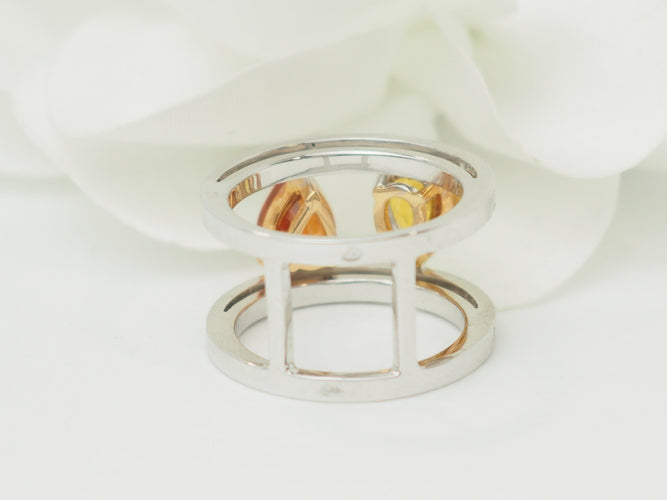 Bague 50 Toi et Moi - Bague en or blanc, saphirs et diamants 58 Facettes 33784