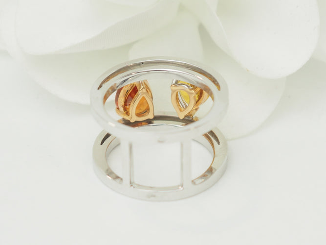 Bague 50 Toi et Moi - Bague en or blanc, saphirs et diamants 58 Facettes 33784