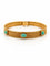Bracelet Bracelet vintage en or jaune 18 carats et turquoises cabochons 58 Facettes Cab