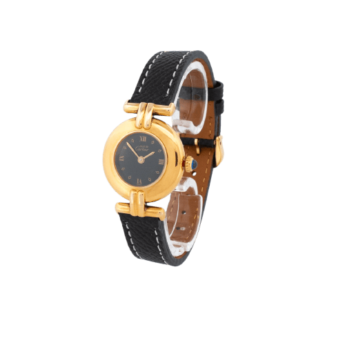 Montre Cartier Must Colisée - Montre en vermeil cadran romain noir 58 Facettes 532