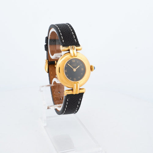 Montre Cartier Must Colisée - Montre en vermeil cadran romain noir 58 Facettes 532