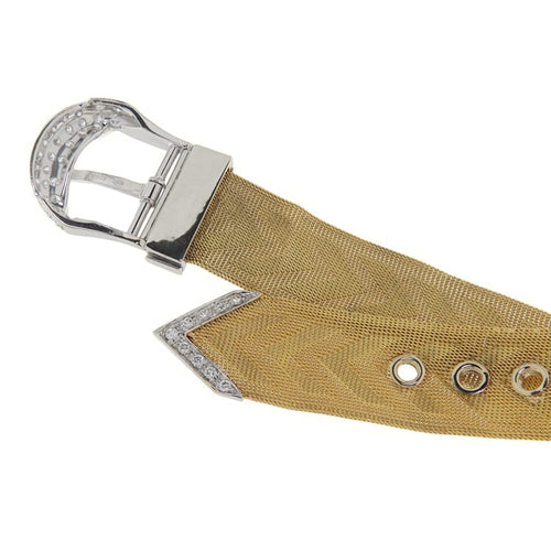 Montre Bracelet ceinture en or jaune et blanc avec diamants 2,50 ct 58 Facettes G3962