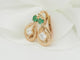Boucles d'oreilles Boucles d'oreilles dormeuses en or jaune, émeraudes et diamants 58 Facettes 33325