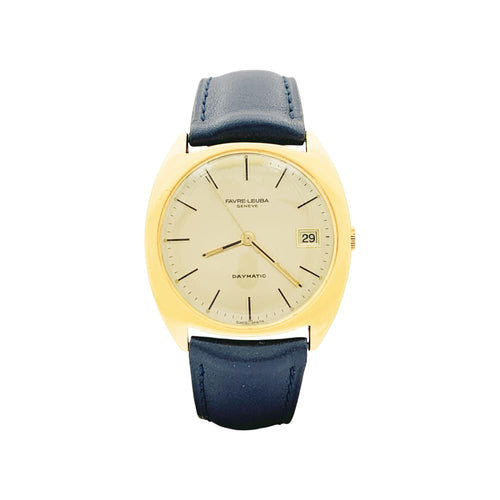 Montre Favre Leuba - Montre en or jaune et cuir 58 Facettes 35501