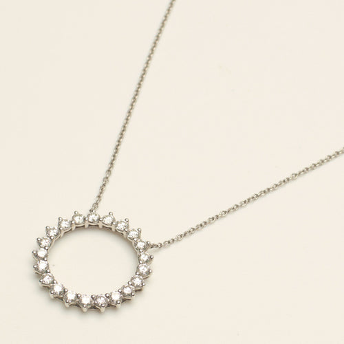 Tiffany & Co Open Circle - Collier en platine et diamants 58 Facettes