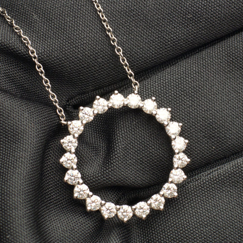 Tiffany & Co Open Circle - Collier en platine et diamants 58 Facettes