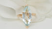 Bague 52.5 Bague vintage en or jaune et aigue-marine 58 Facettes 32408