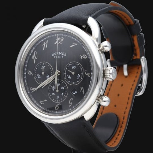 Montre Hermès Arceau - Montre chronographe en acier 58 Facettes MT46090
