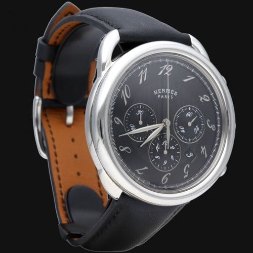 Montre Hermès Arceau - Montre chronographe en acier 58 Facettes MT46090