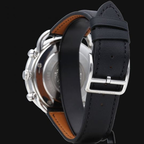 Montre Hermès Arceau - Montre chronographe en acier 58 Facettes MT46090
