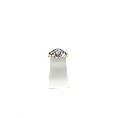 Bague 57 Bague bicolore en or jaune, platine et diamants 58 Facettes Z15B51755