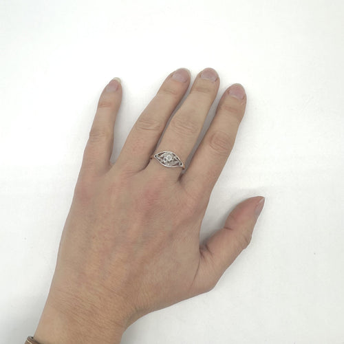 Bague 57 Bague bicolore en or jaune, platine et diamants 58 Facettes Z15B51755