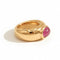 Bague 55 Bague jonc en or jaune et rubis cabochon 58 Facettes 1.0001260/1