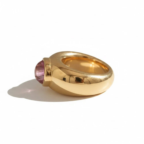 Bague 55 Bague jonc en or jaune et rubis cabochon 58 Facettes 1.0001260/1