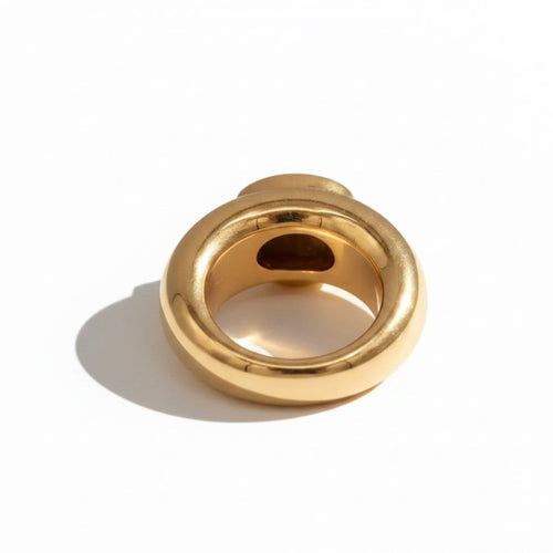 Bague 55 Bague jonc en or jaune et rubis cabochon 58 Facettes 1.0001260/1