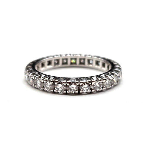 Bague 53 Alliance diamants en or blanc 18K 58 Facettes BO/260035