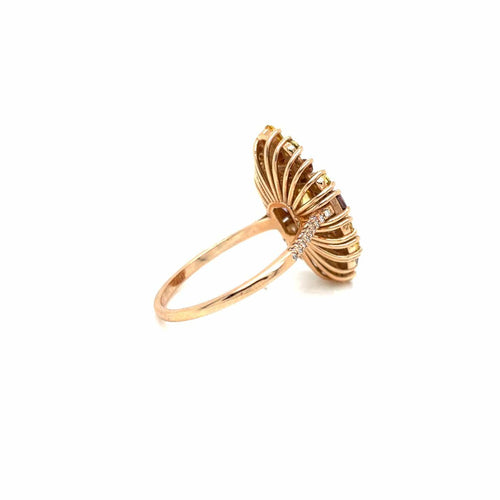 Bague 58 Bague cocktail en or rose et diamants naturels de couleur 58 Facettes Bague -0050