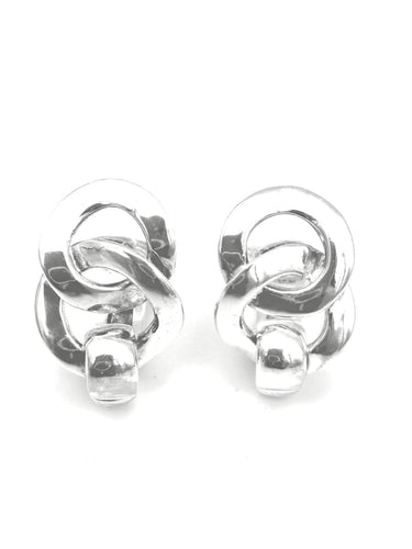 Boucles d'oreilles Hermès - Boucles d'oreilles clips vintage en argent 58 Facettes HERMES BO